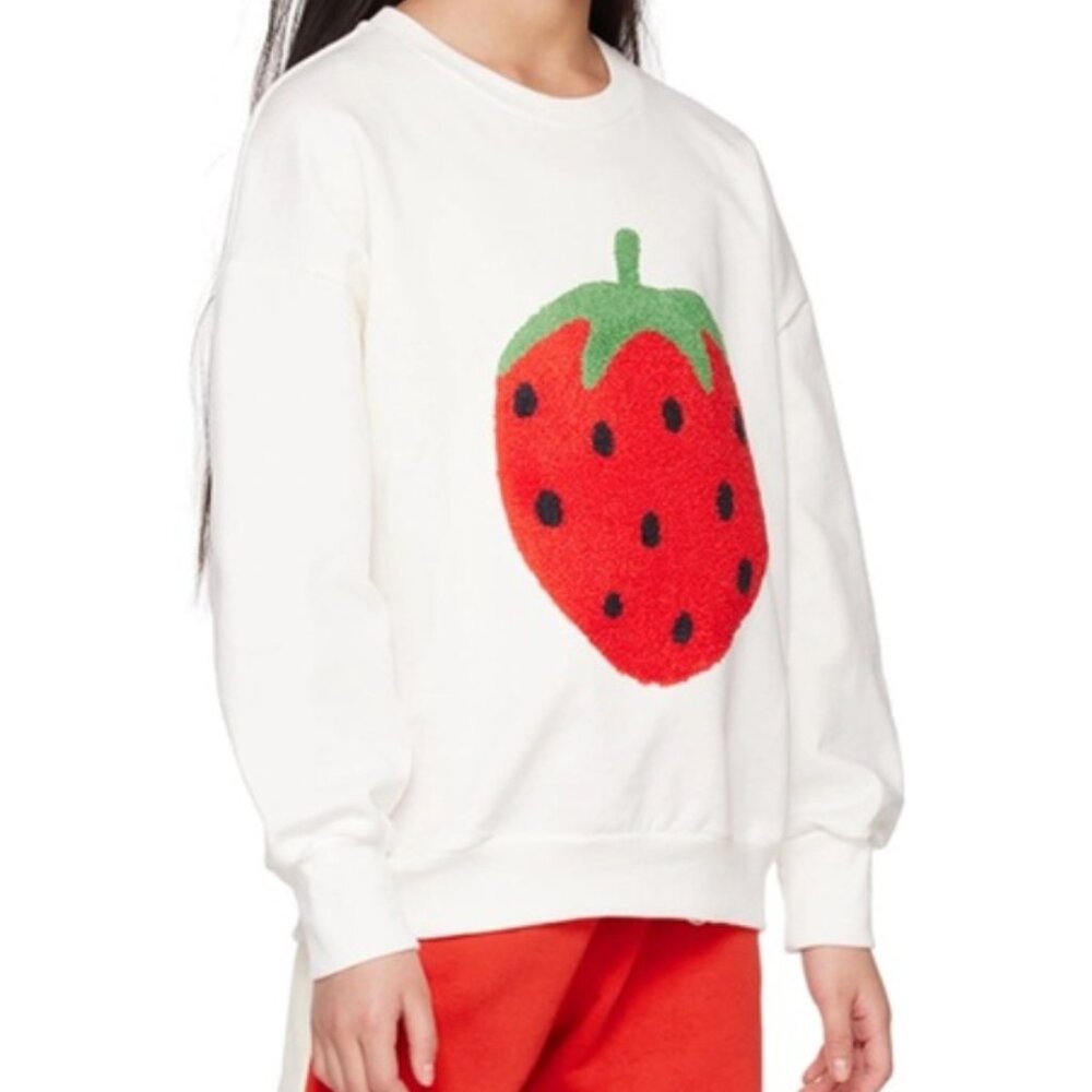 Mini Rodini Kids White Strawberry Sweatshirt 5-7Y